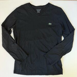 Lacoste Men's Long Sleeve Black Tee